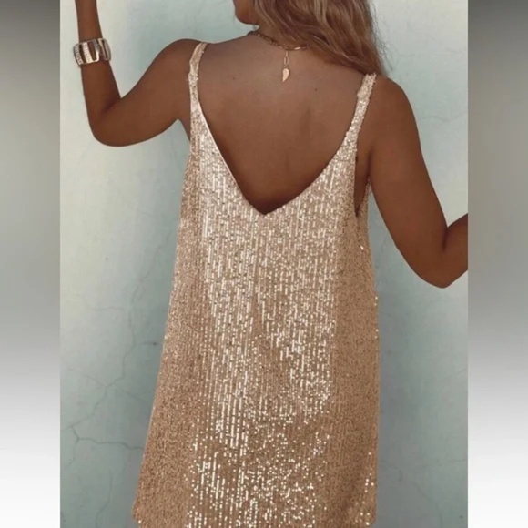 Luxe Sequin Tank party Evening Holiday Mini dress - Picture 11 of 13
